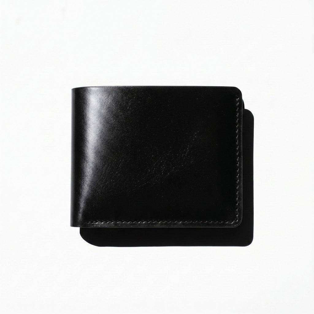 Midnight Obsidian Bifold | Black Genuine Leather Wallet Men