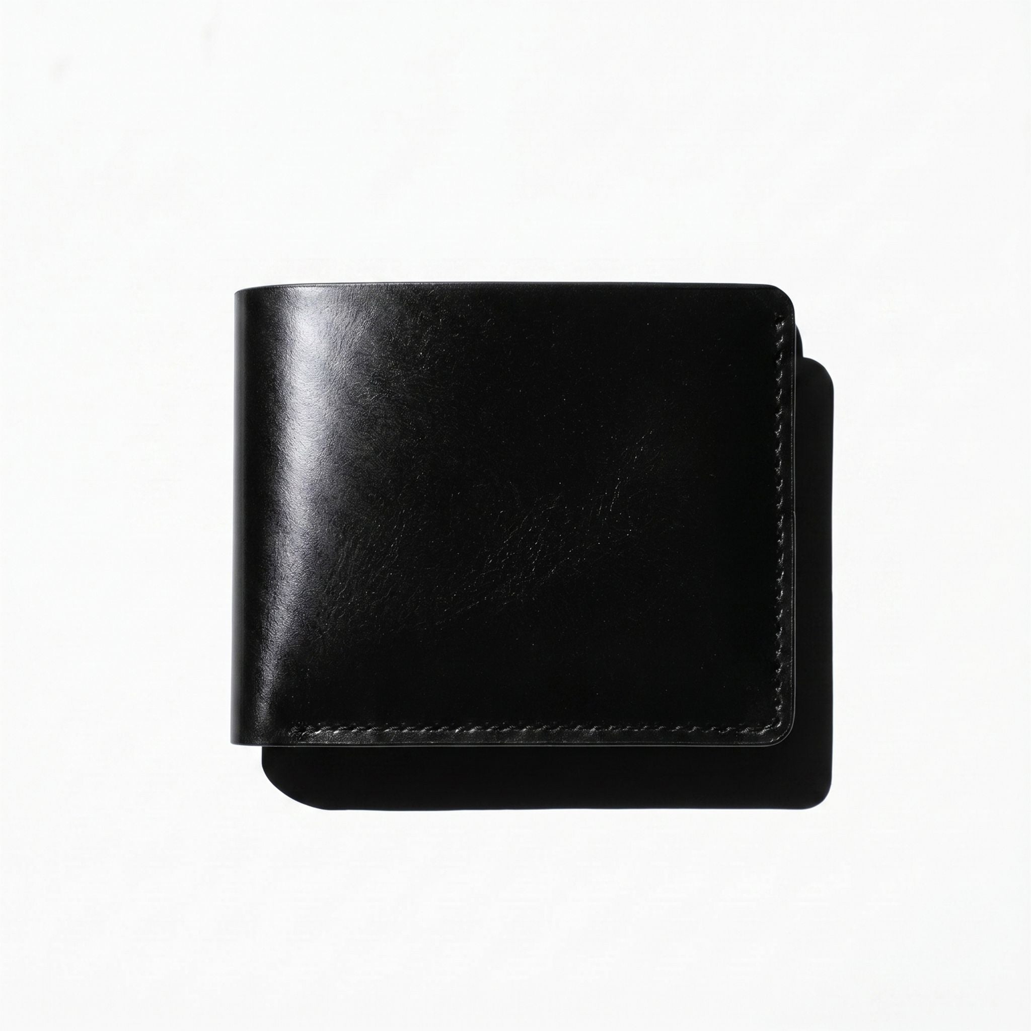 Midnight Obsidian Bifold | Black Genuine Leather Wallet Men