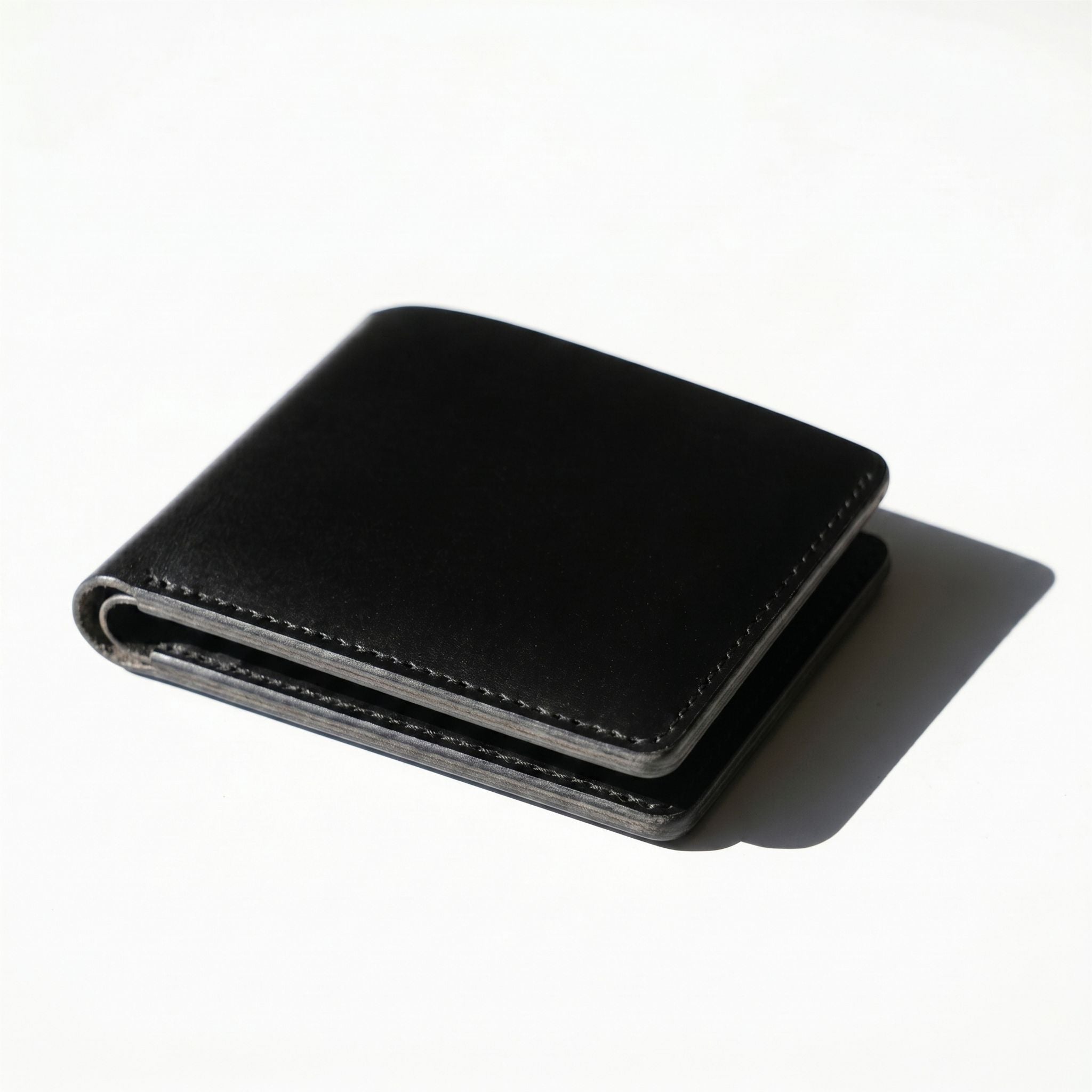 Midnight Obsidian Bifold | Black Genuine Leather Wallet Men