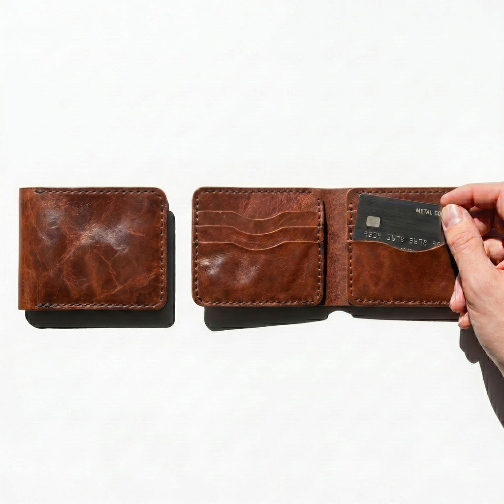 Monroe Aged Bifold | Distressed Tan Genuine Leather Wallet