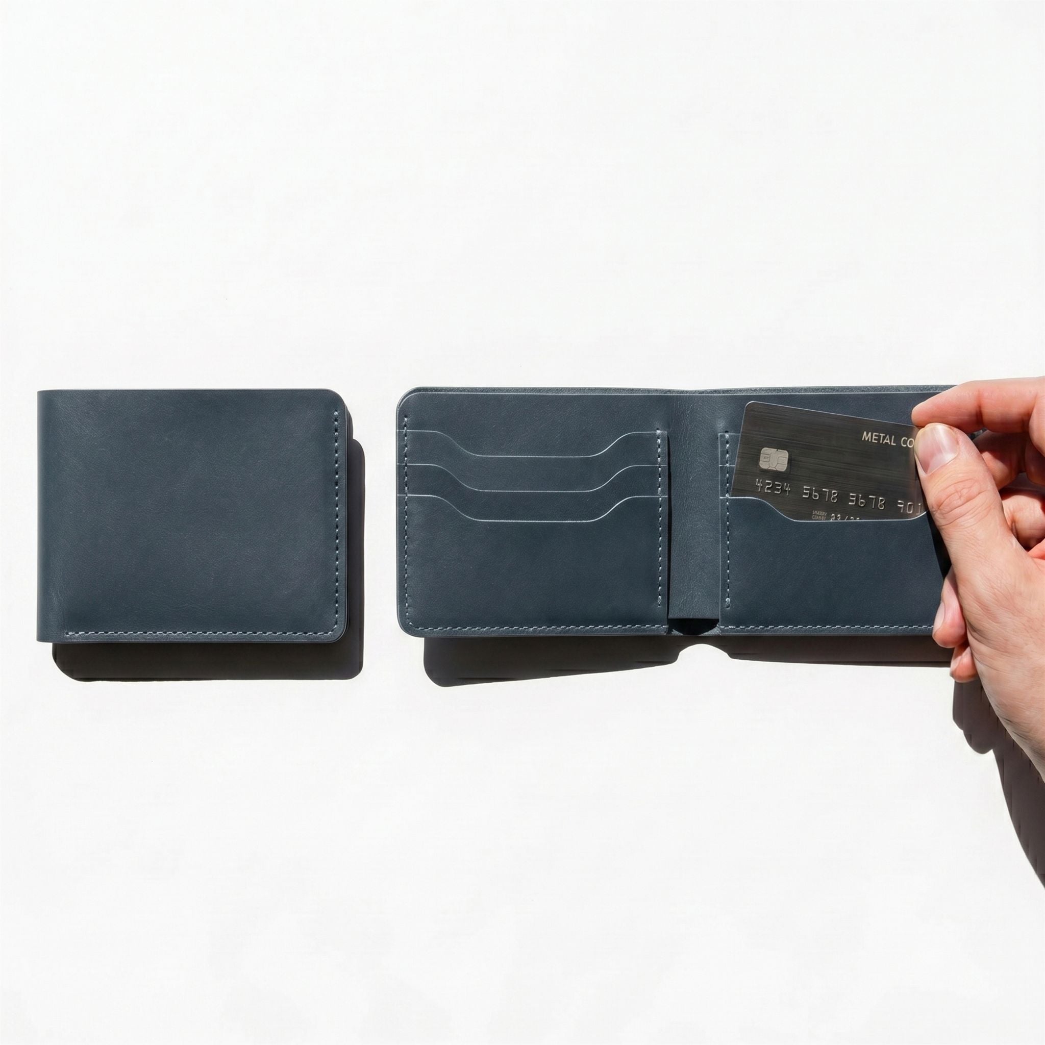 Navy Executive Bifold | Unique Leather Wallet for Men