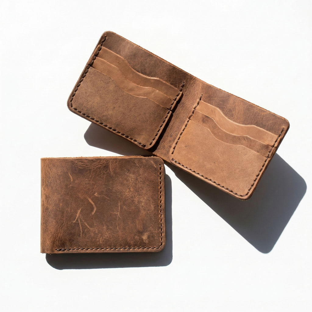 Russet Vintage Bifold | Brown Full Grain Leather Wallet Men
