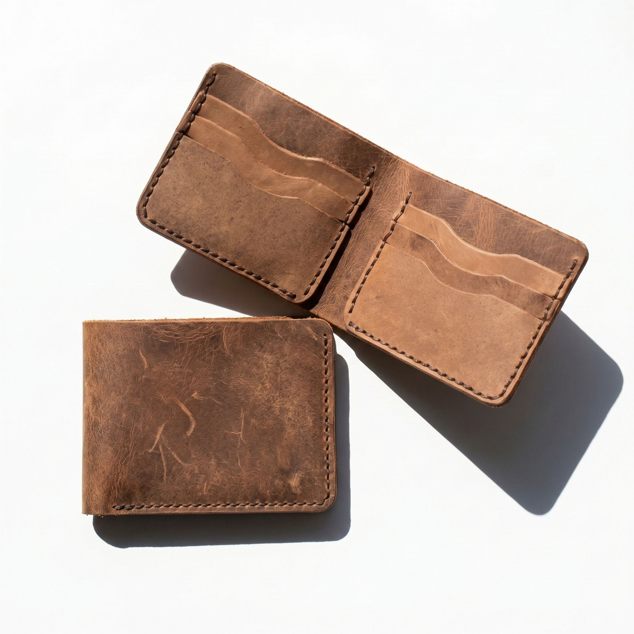 Russet Vintage Bifold | Brown Full Grain Leather Wallet Men