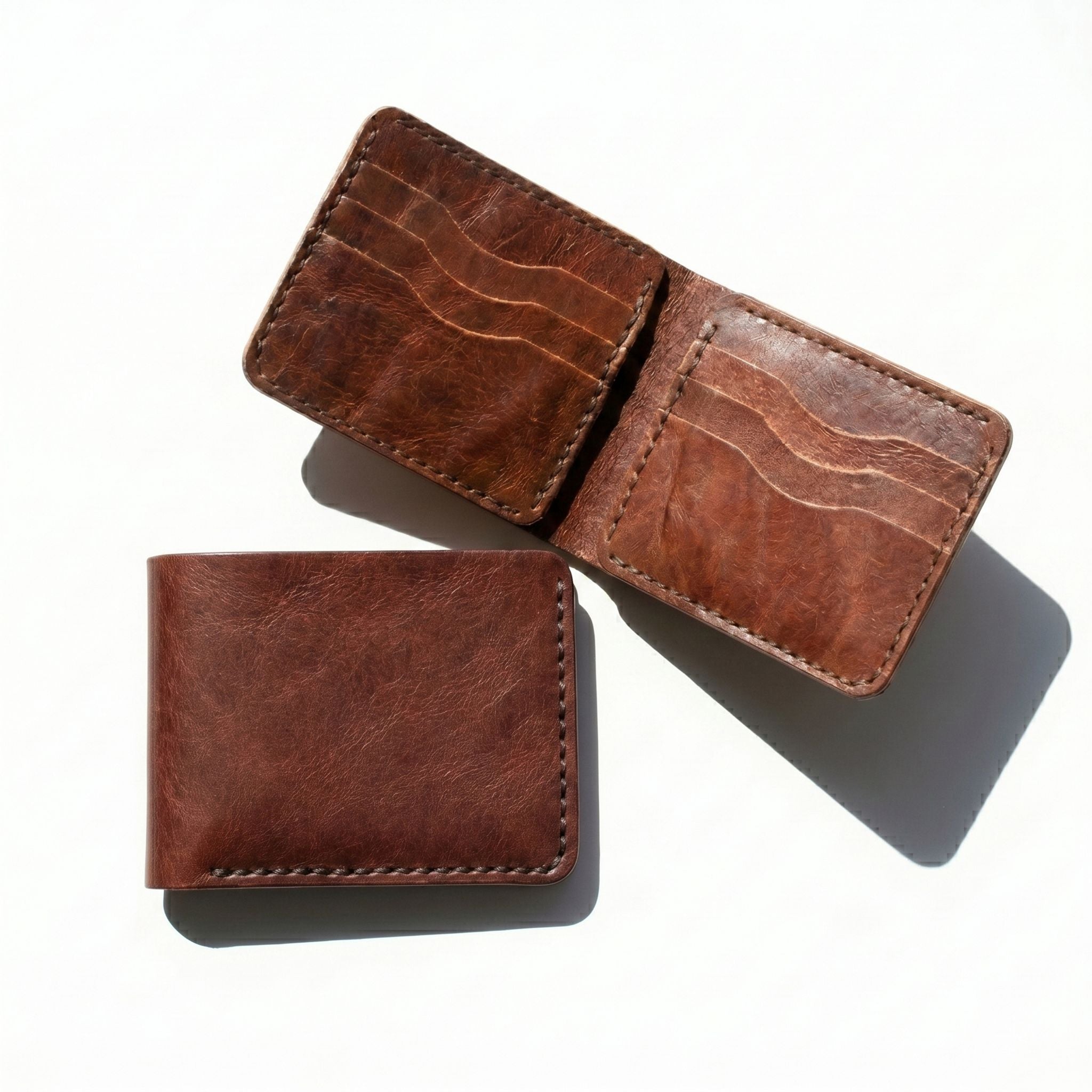 Monroe Aged Bifold | Distressed Tan Genuine Leather Wallet